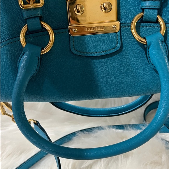 Miu Miu Madras Light Blue Leather-Used Twice - Picture 16 of 16